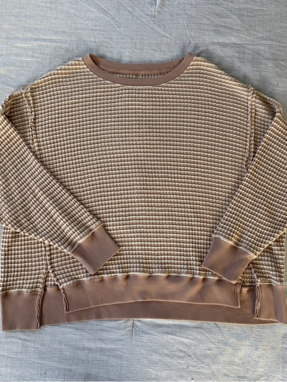 Waffle Crew Neck Sweatshirt